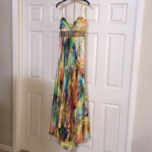 Night Moves multicolored pageant prom gown